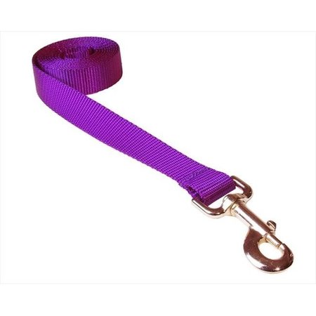 SASSY DOG WEAR Sassy Dog Wear SOLID PURPLE MED-L 6 ft. Nylon Webbing Dog Leash; Purple - Medium SOLID PURPLE MED-L